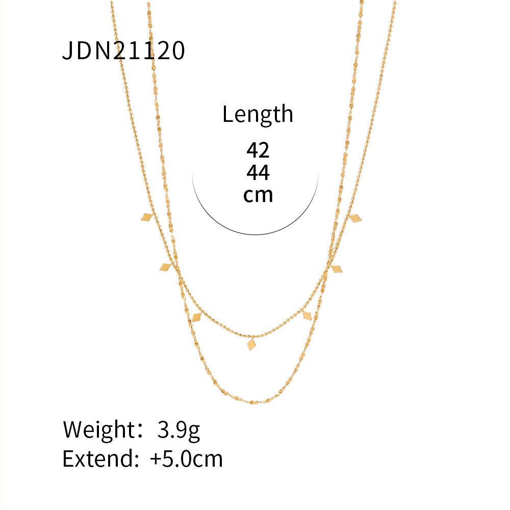 Double layered tassel necklace French fashion niche collarbone