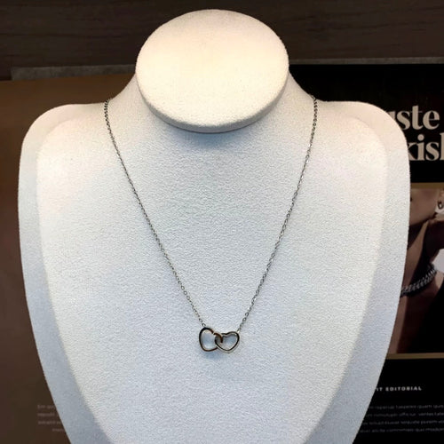 Double Heart Ring Necklace