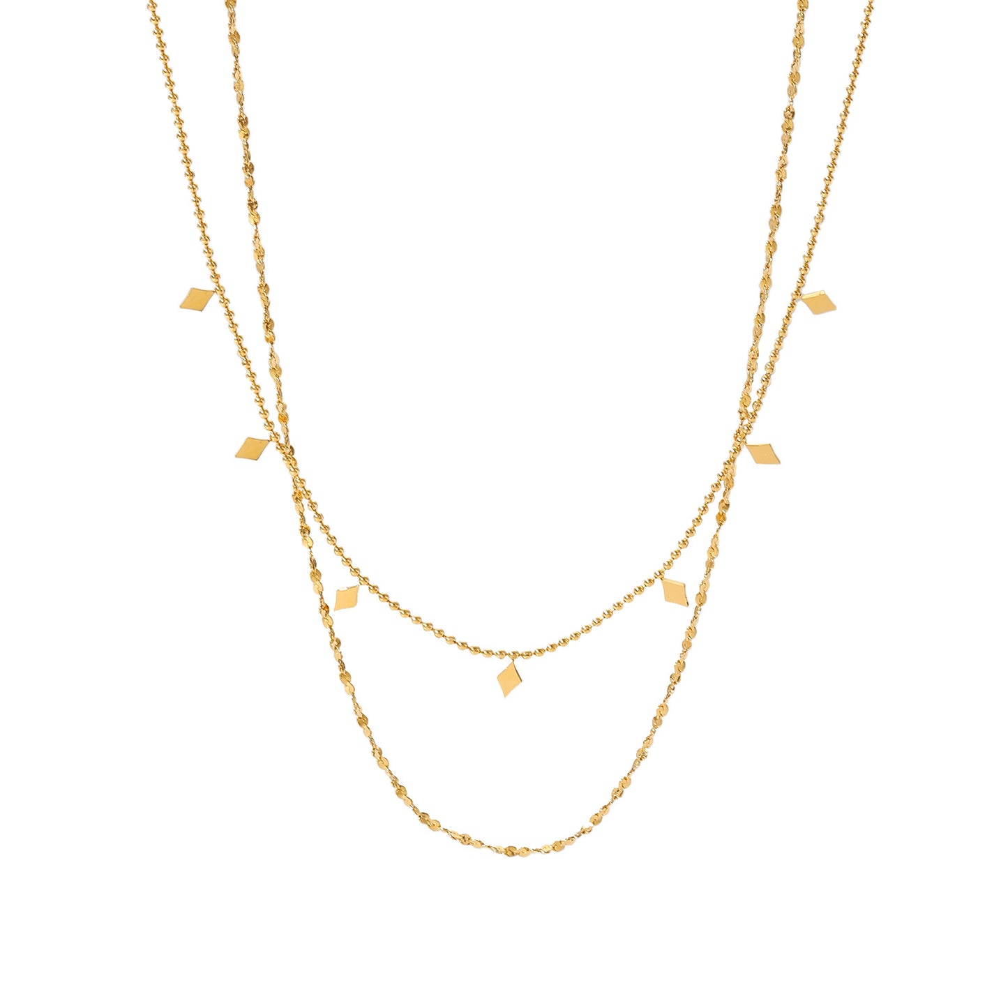 Double layered tassel necklace French fashion niche collarbone