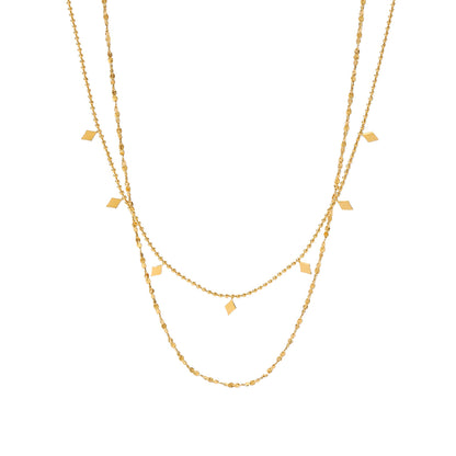 Double layered tassel necklace French fashion niche collarbone